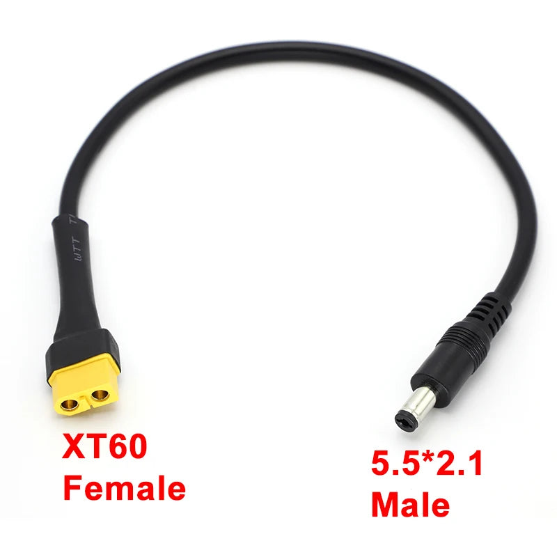 1Pcs 10A Ultra-soft XT60 Plug Male/Female Connector To DC5521 18AWG Power Cable Adaptor For Car Battery Charging Adapter Cables