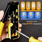 Propatch RJ45 Crimp Tool Kit All-in-One Ethernet Crimper Cat7 Cat6 Cat5 Crimping Tool with 52 Cat6 Ethernet Crimping Connectors