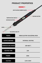 80W Digital Electric Soldering Iron Set Kit 220V 110V Temperature  Adjustable LCD Display Solder Welding Iron Tool Tips