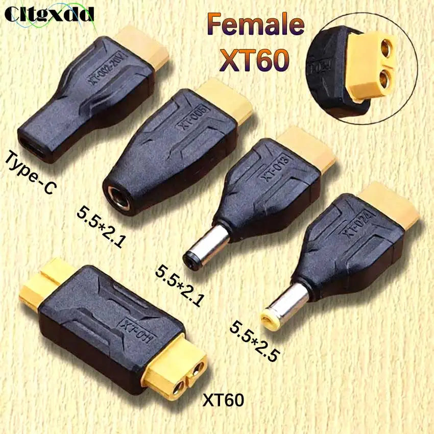 XT60 To USB Type C DC Power Connector Set XT60 Female To Type-C DC 5.5x2.1 5.5x2.5 Jack Charging Plug Adapter For UAV Laptops