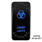 Waterproof Rocker Switch with Blue LED | 12V/24V Latching & Momentary (SPST/ DPDT) | for Marine, UTV, ATV, RZR, Automotive