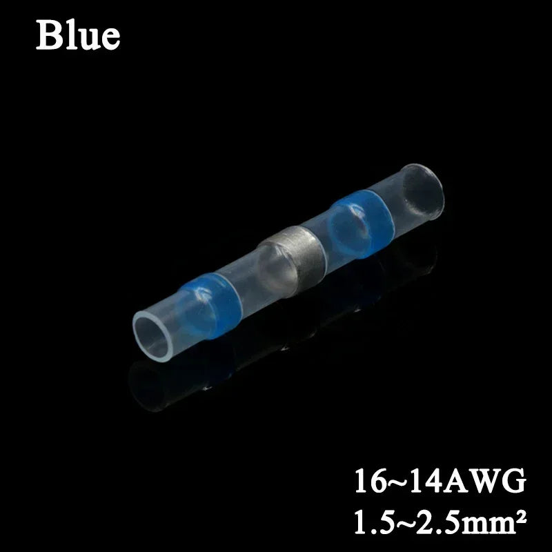10 ~ 500pcs Solder Seal  Wire Connectors Kit Heat Shrink Butt Crimp Terminals Waterproof Electrical Cable Splice Connector