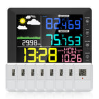 2025 Digital Thermometer Wireless Weather Station with 8.3'' Color Touchscreen 3-in-1 Thermo-hygrometer Sensor Dew Point Monitor