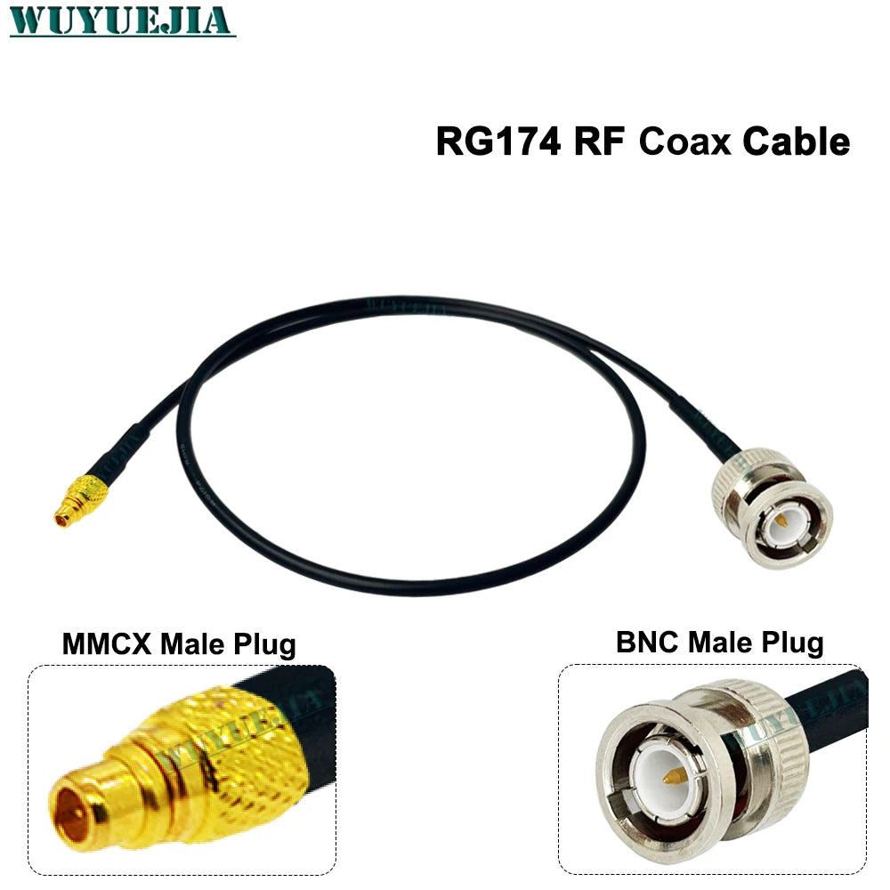RG-174 Coaxial Cable Q9 BNC Female Waterproof to MMCX Male Connector Crimp Wire Terminal RF Jumper Pigtail Line For Wifi Card