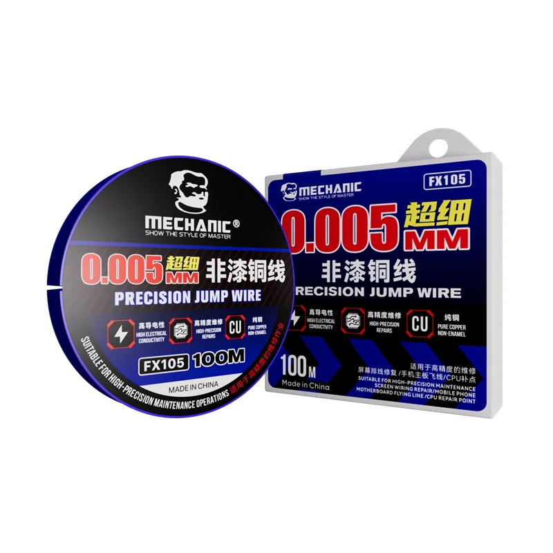 MECHANIC FX105 Ultrafine Insulated Jump Wire for Mobile Phone Motherboard CPU PCB FPC Fast Tinning No Resistance Repair Fly Line