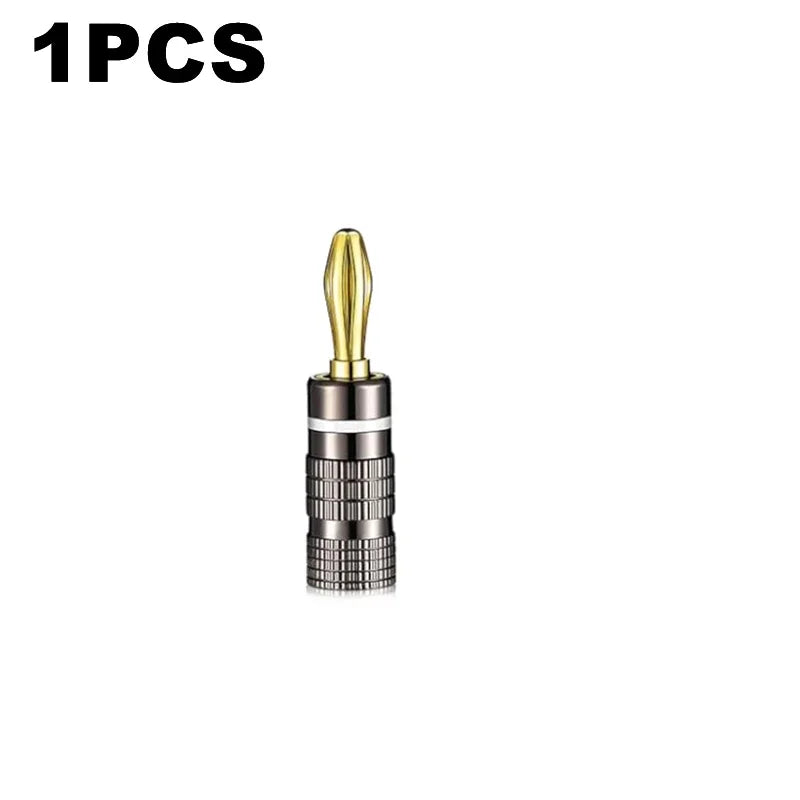 1-10PCS Dual Screw Locking 4MM Banana Plugs 24KGold Plated Copper OFC Speaker Connector for HIFI Audio System Terminal Adapter