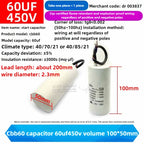 CBB60 Capacitor 450V AC Motor Run Capacitors 3/4/5/6/8/10/12/14/15/16/18/20/30/35/40/50/60/70UF for Washing Machine, Water Pump