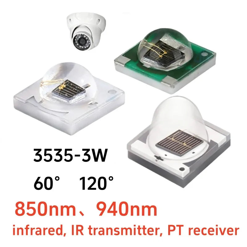 10PCS 3W 3535 Deep Infrared IR High Power LED Light Source Band 660nm 700nm 730nm 740nm 800nm 850nm 940nm 1050nm Lamp Beads