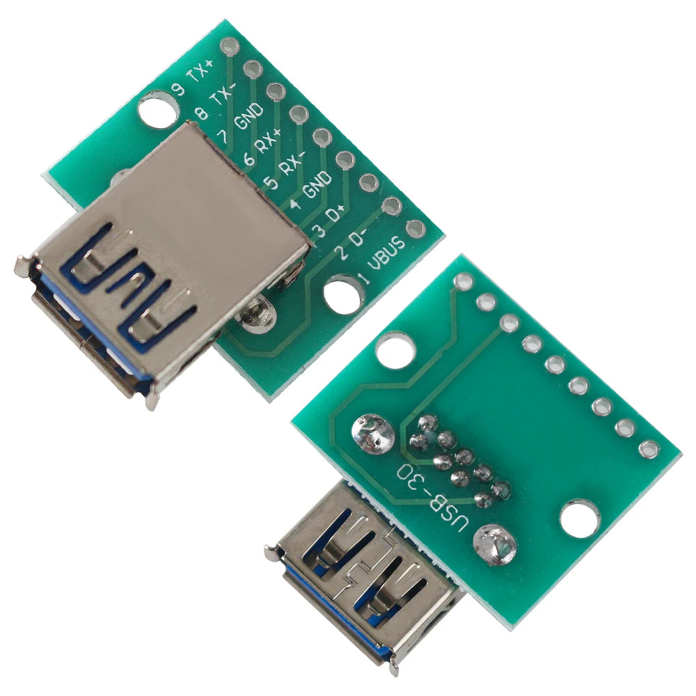 2PCS USB To DIP Adapter Female Connector 2.54 Connector B Type-C USB 3.0 Female PCB Converter Adapter Breakout Board