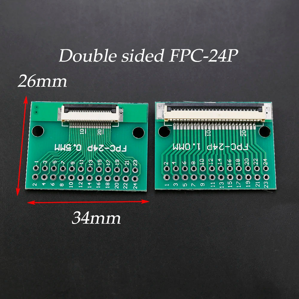 1pcs Test Board FPC 6 8 10 12 20 30 24 Pin PCB Double Sided FFC FPC Flex Cable Adapter Pitch 0.5mm 1.0mm to 2.54mm Connector
