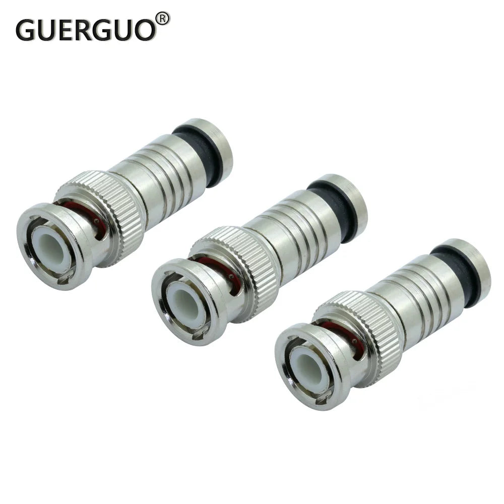 1PC BNC Male Connector Compression RF Coaxial CCTV RG6 Cable Conector BNC Insulation Convertor for CCTV Surveillance System Kit