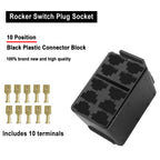 8/10Pin White Lens Rocker Switch Blue Led DPDT 3 Position 12V/24V Wateproof 144 Stickers for Car Boat Caravans Can Am Carling