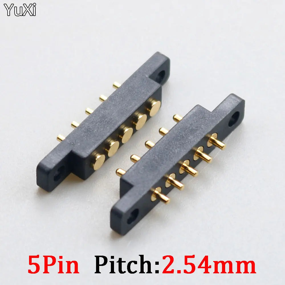 Spring Loaded Pogo Pin Connector 5 Pin 2.54MM PCB Solder Male Female Pogopin L-shape Straight Board Probe Power Connector