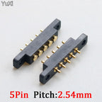 Spring Loaded Pogo Pin Connector 5 Pin 2.54MM PCB Solder Male Female Pogopin L-shape Straight Board Probe Power Connector