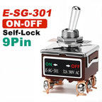 High Current Rocker Switch 2/3/4/6/8/9/12Pin Self Reset/Self-locking Toggle Switch Copper Pin 32A 250VAC Power Button Switch