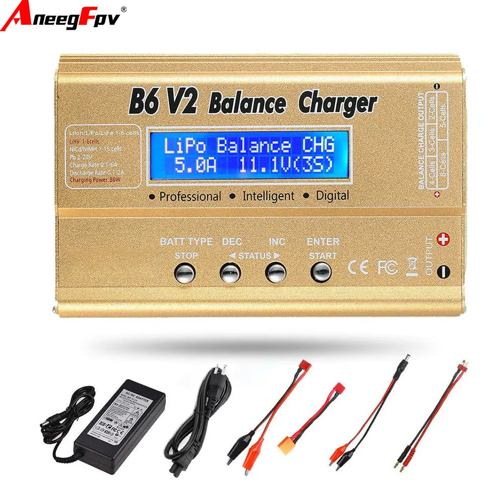 HTRC IMAX B6 V2 Balance Charger  80W Professional Digital Discharger For LiHV LiIon LiFe NiCd NiMH PB Battery RC LiPo Charger
