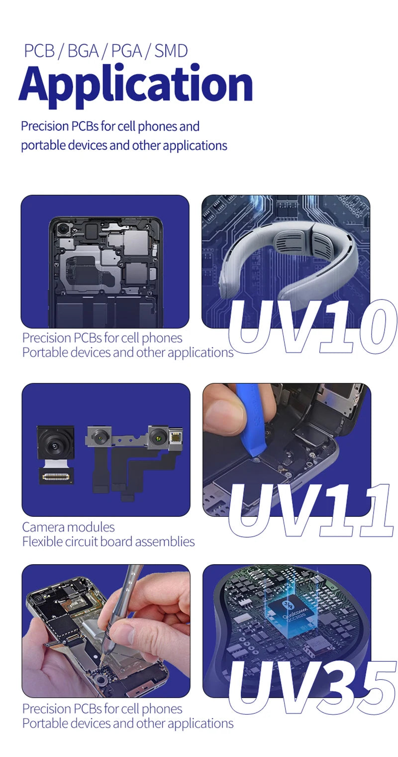MECHANIC LEAD-Free Soldering Flux UV10/UV50/UV80 No-Clean Solder Welding Paste for Mobile Phone PC PCB SMD Chip BGA Repair Tools