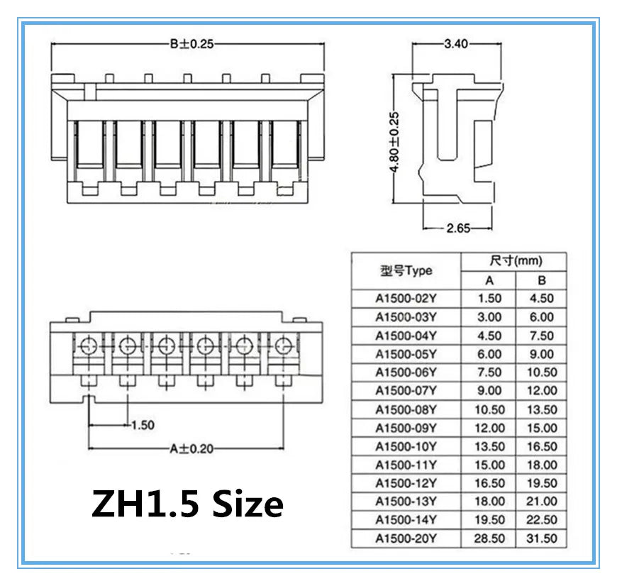 SH1.0/JST1.25/ZH1.5/PH2.0/XH2.54 to Dupont 2.54 Connecter Female Dupont Line 20cm Electronic Extension Wire Conversion Cable