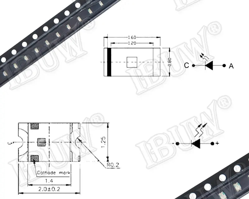 1Reel 0402 0603 0805 1206 1210 smd led Red Yellow Green White Blue light emitting diode Clear LED Light Diode Set