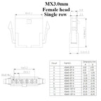 5/10/50pcs Micro-Fit 3.0mm Pitch Connector with 22AWG 20cm Cables Mx3.0 Singlel Row 2/3/4/5/6Pin Male Female Air Docking Housing