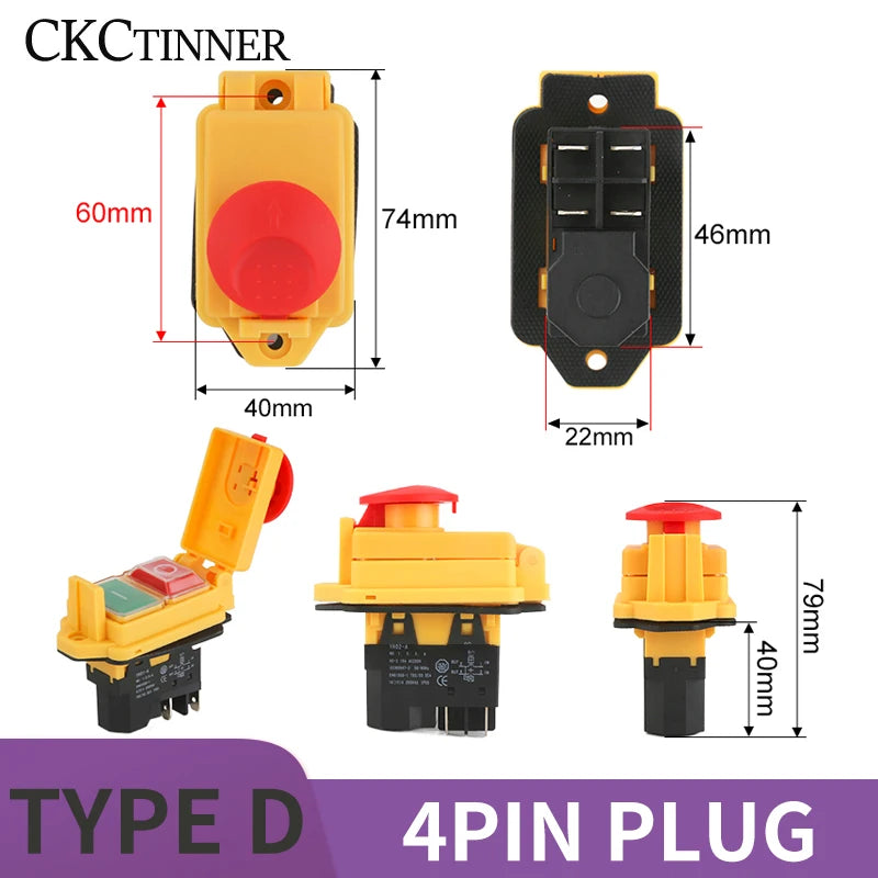 YH02A Electromagnetic Starter Push Button Switches Machine Tool Equipment IP55 Waterproof Safety Witch 28A Replace KLD28A KJD17A
