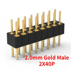 10pcs 2.0mm/2.54mm Pitch 1/2x40Pin Single/Double RowCrystal IC Socket Hole Round Male Female Pin Header Connector