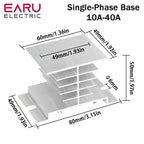 1Pcs 10A-200A New Single Phase Three Phase Solid State Relay Module Heat Sink SSR DA AA DD Aluminum Fins Radiator Din Rail Mount