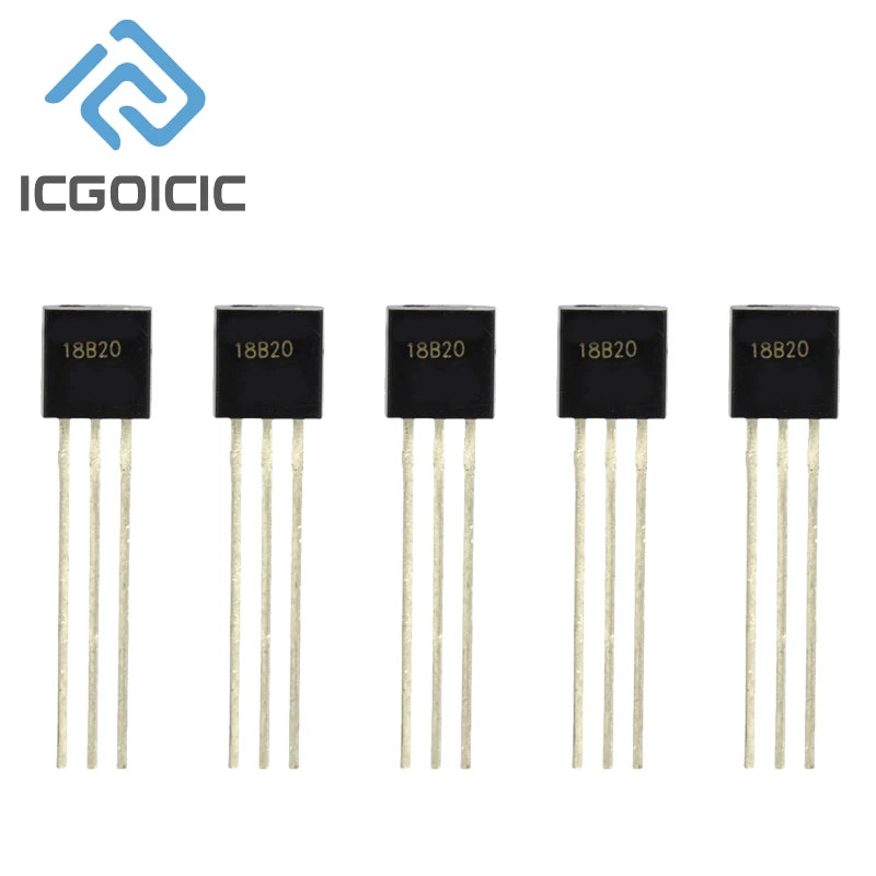 1-100pcs DS18B20 DS18B TO-92 Chip Programmable Digital Thermometer Temperature Sensor Temperature Acquisition TO-92
