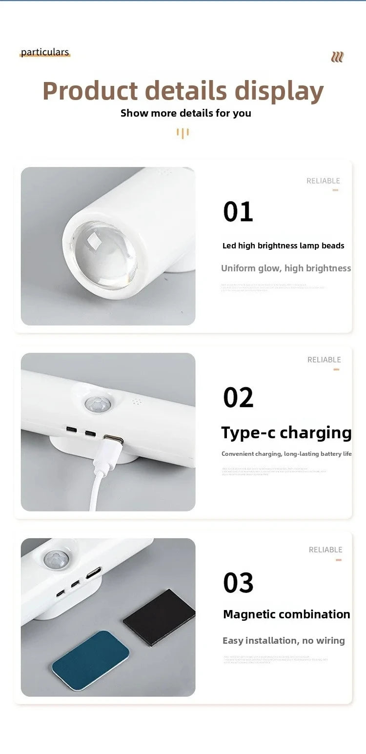 LED Night Lights Double-head Sunset Wall Lamp Motion Sensor RGB Ambient Light Magnetic USB Rechargeable Party Corridor Closets