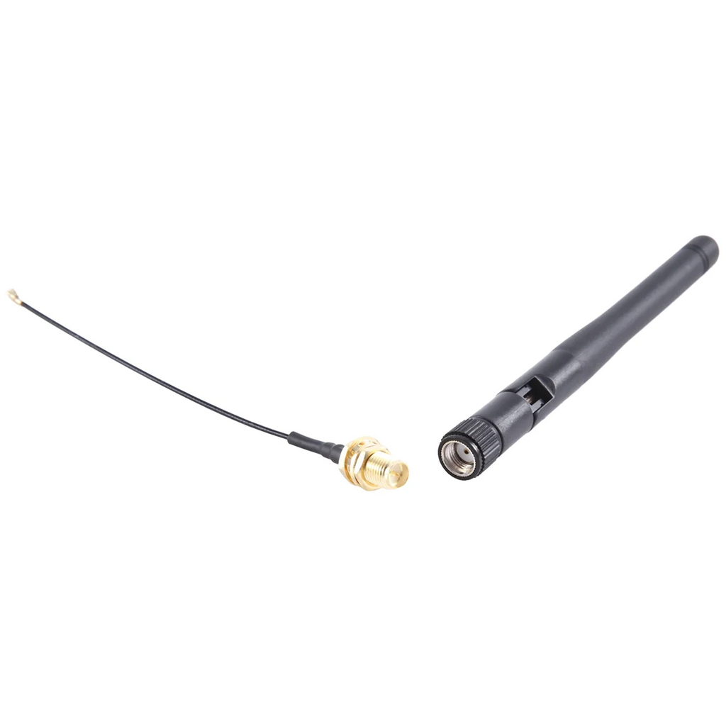 ABGQQ 433Mhz Antenna 3Dbi GSM RP-SMA Plug Rubber Waterproof Lorawan Antenna + IPX to SMA Small Cable Extension