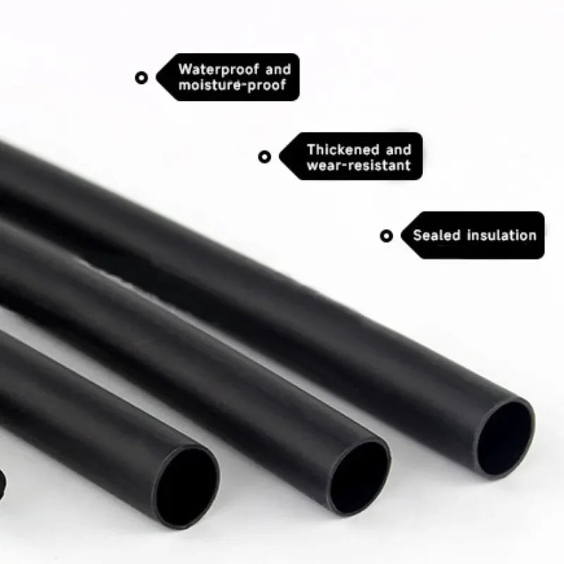 1M/5M 4:1 Black Heat Shrink Tube With Glue Thermoretractile Heat Shrinkable Tubing Dual Wall 4 6 8 12 16 18 20 24 32 36 40 52 72