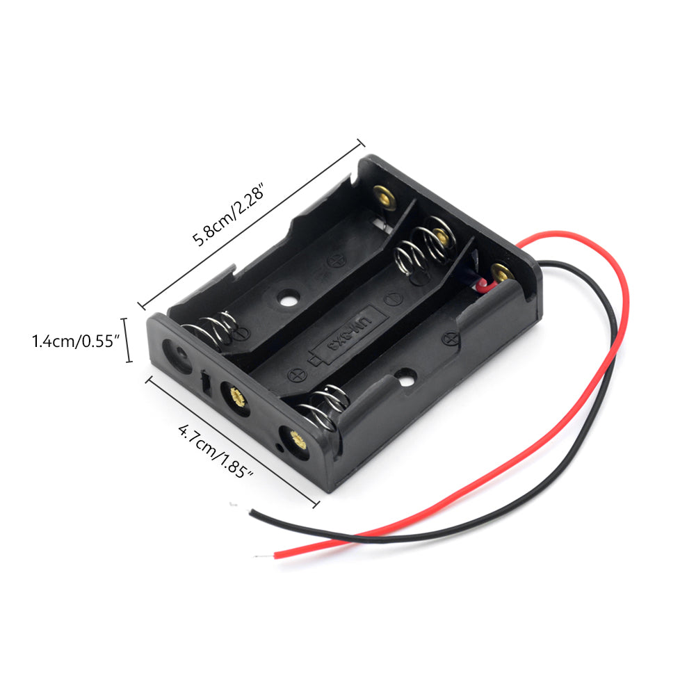 1X 2X 3X 4X AA Power Battery Storage Case Holder Socket DIY UM3 1.5V Dual AA LR6 Container Wt Lead Cables Switch Cover Optional