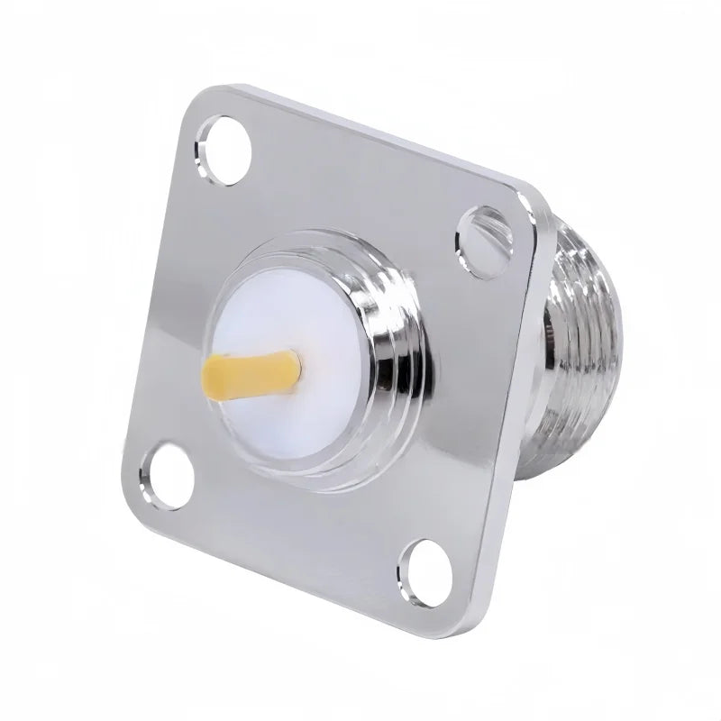 N-KF N-Type Female, N-50KF, Four-Hole Flange for Wall Penetration Welding, RF Connector N-50KFD
