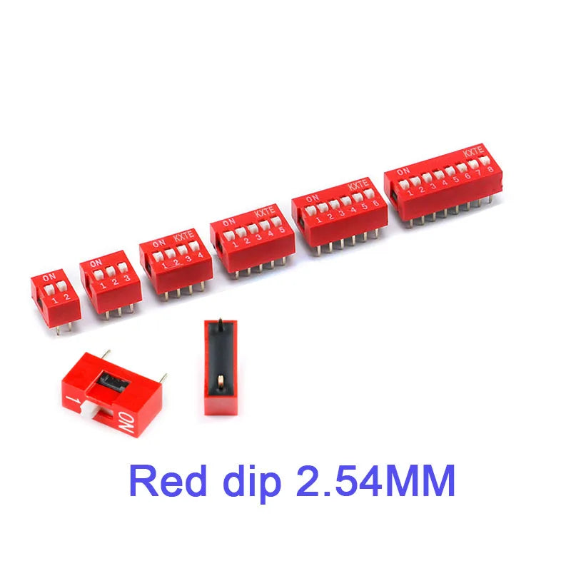 5Pcs Slide Type Switch Module 1 2 3 4 5 7 8 10PIN /1.27/2.54mm Position Way SMD/DIP Pitch Toggle Switch Snap Switch Dial Switch