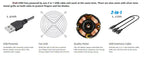GDSTIME Dual 40mm 50mm 60mm 80mm 92mm 120mm 140mm DC 5V Powered USB Fans with 2 in 1 USB Cable for AV Receiver DVR Cooling