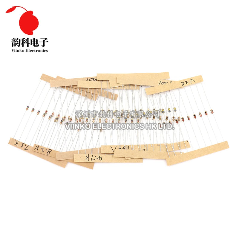 640pcs 1/8W Carbon Film Resistor Kit 5% Resistance Assorted Set 64valuesX10pcs 1R - 10M ohm 0.125W Sample Pack
