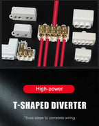 T‑Type Wire Connector ZK Terminal Splitter I-type Brass Clamp Electrical Wire Junction Box for Household Lighting Socket Wiring