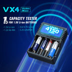 XTAR VX4 V2 18650 Charger AAA/AA 1.5V Li-ion /Ni-MH/LiFePO4 Battery PD20W Fast Charger with LED Display Battery Capacity Tester