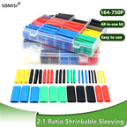 WeluvFit 2:1 Heat Shrink Tubing 164-750P Eventronic Cable Wrapping Electrical Insulation Heat Shrink Wrapping Kit DIY Cable Kit
