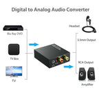 Digital to Analog Audio Converter Optical Toslink Coaxial to RCA Adapter With 3.5MM Headphone Jack Digital Optical Audio Coaxial