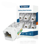 ZoeRax RJ45 Cat6 Keystone Jacks Slim Profile 1/10/30-Pack, 90-Degree Ethernet Punch Down Keystone Jack Adapter