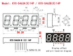 10PCS 0.56-inch 4-digit clock digital tube 50mmX19mm digital display "8" height 14.2mm seven-segment digital tube5463series14PIN