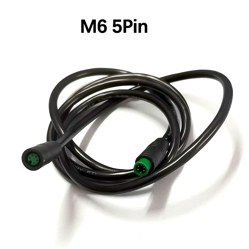 1pc 1m Long 6/8mm Circle Connector Cable Signal Sensor Cord For EBike E-Scooter Waterproof Extension Cable 2 3 4 5 6 Pin M6/M8