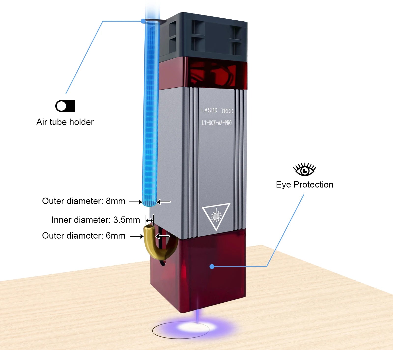 LASER TREE 10W 5W 4W Laser Module, 450nm TTL Blue Light Laser Head for Laser Engraving Wood DIY Creation Tool
