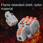 Fast Universal Compact Conductor Junction Box Spring Splice Terminal Block Push-in Wire Connector Cable Splitter 1 in 3/4 out