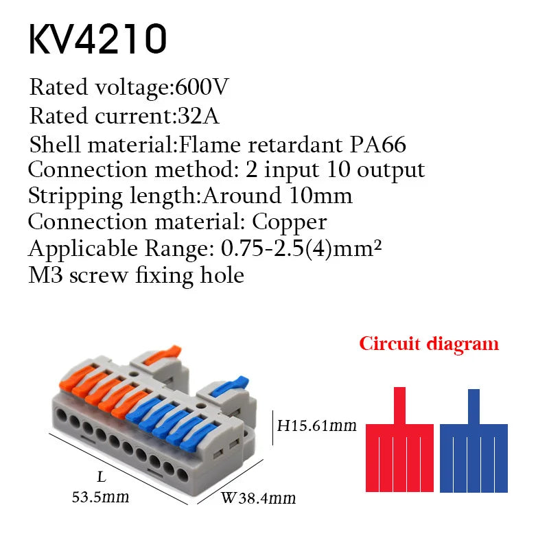 Wire Connector Electrical Cable Terminals Blocks Universal Quick Conductor Splitter Push-in LED Tool Mountable Rail Junction Box