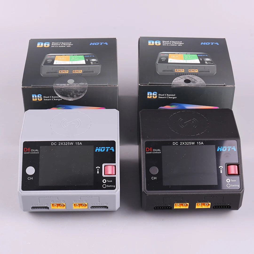 HOTA D6 DC650W 15A Dual Smart Charger Maximum current 1600mA Built-in Micro USB for 1-6S Lipo LiHV/NiZn/Nicd/NiMH Battery