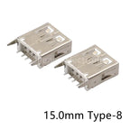 10 Pieces USB Type A Female Socket 180 Degrees Vertical 4pins USB Interface AF 13.7mm / 15.0mm