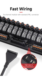 ENMG DC Inline 2 4 6 8 10 12 16-Way Solid State Relay Module RT-SSK Non-contact DC PLC AC Amplifier Board 5-24V Fuse Protections