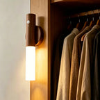 Wood Grain Motion Sensor Light Indoor Magnet Body Hallway Rechargeable LED Wireless Wall Sconce Portable Decor Torch Night Light